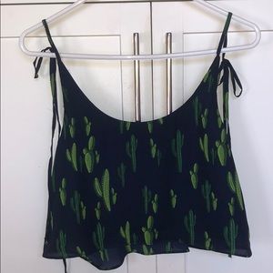 Cactus Print Crop